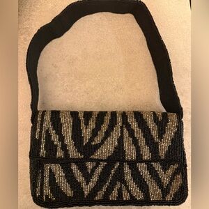 Black and Silver Beaded Women's Bag